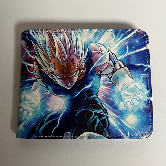 Dragonball Z Goku Vegeta Faux Leather Wallet Anime 90s Money Holder - Picture 1 of 6